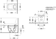 Унитаз напольный DURAVIT ME by Starck 373х600х400 для крышки-биде SensoWash 2169590000