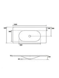 �������� Kerasan Shape 547001*1 1020�520 ������������, � 1 ���������� ��� ���������, ����� ������