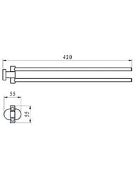 Полотенцедержатель поворотный 42 см RAVAK Chrome CR 340.00 двойной