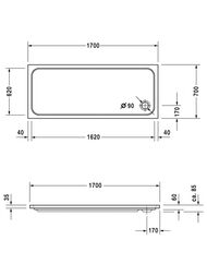 ������ ��������� Duravit D-Code 1700�700 720096000000000