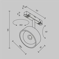 �������� ���������� Maytoni Lens (����) TR217-2-15W4K-B Exility 4000K 15�� 70�, IP20, ������