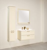 Тумба под раковину AQUATON Леон 80 1A186301LBPR0 800х436х447 подвесная, 2 ящика, дуб бежевый