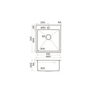 ����� Omoikiri AKISAME 46-LG (460�510�200) ������ �������/�������, ������� ������ 4973081