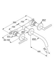 ��������� KLUDI Nova Fonte Puristic ��� ����������� ����., 3 ���, ����� 180��, ������ ���. 201443915
