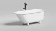 Ванна Salini Ornella 102312G 1800х800х600 встраиваемая, иск. камень S-Sense, белый глянец