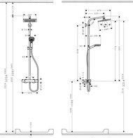 Душевая система Hansgrohe Crometta E 240 Showerpipe 9л/мин термостат, верхний и руч.душ 27281000