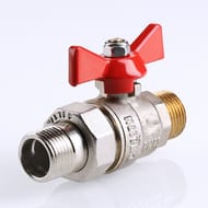 Кран с американкой 3/4"НН VALTEC BASE красная бабочка VT.226.N.05
