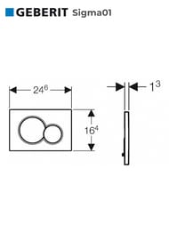 GEBERIT Sigma01 ������� �����, ������� ����, ���� ��������� (��� UP320, UP720) 115.770.21.5