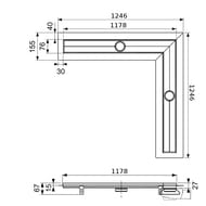 Дренажный канал угловой TECEdrainline 1200мм, с двумя уплотнительными манжетами 611200