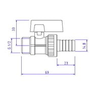 Кран дренажный VALTEC 1/2" НАР. со штуцером, черная рукоятка VT.430.N.04