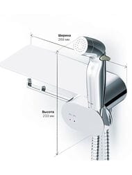 Гигиенический набор AM.PM Like F0202600 шаттаф со смесителем, полка, крючок и держатель бумаги