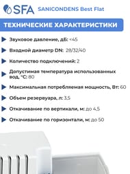Насос SFA SANICONDENS Best Flat 401х140х170 для котлов, кондиционеров, холодильников