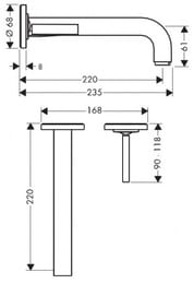 ��������� Axor Citterio 39116 ��� ����������� �������������, ���������, ����� 220 ��, ����
