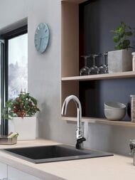 Мойка из гранита Hansgrohe S51 43312290 (560х510) врезная, отвер.под смес., серый камень — изображение 2