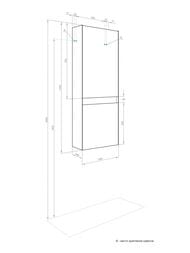 Пенал AQUATON Форест 250х400х1250мм, подвесной, 2 дв., дуб рошелье/сумеречный голубой 1A278603FR9C0 — изображение 4