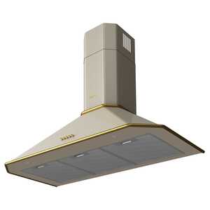 Вытяжка Korting KHC 9839 RGB (898х450) 850 м3/ч, 190 Вт, слоновая кость/золото