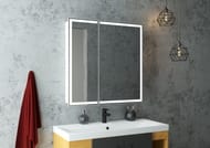 Зеркало-шкаф Континент Allure 800х800 подсветка, розетка, датчик движения