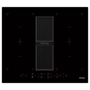 Индукционная варочная панель Korting HIBH 68980 NB (590х520) с вытяжкой, черная