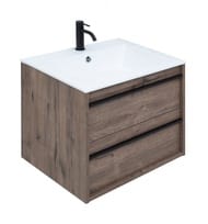 Тумба под умывальник Aquanet Lino 60 590х533х495 подвесная, 2 ящика, цвет: дуб веллингтон 253910