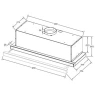 Вытяжка Korting KHP 9815 GW (898х309) 800 м3/ч, 190 Вт, выдвижная панель, белая/белое стекло