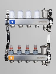 Коллекторная группа VALTEC  3 выхода, 1"х3/4" с расходомерами, нержавеющая сталь VTc.579.EMNX.0603