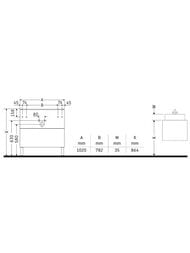 ����� ��� �������� Duravit L-Cube 1020�712�469 ���������, 2 �����, ����� ������ LC661002222