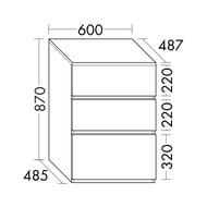 ����� Burgbad Lin20 600�870�487 ���������, 3 �����, �����-����� ������� USIV060F5381