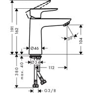 Смеситель Hansgrohe Talis E 71712000 для раковины, однозахватный, низкий излив 104мм, цвет: хром