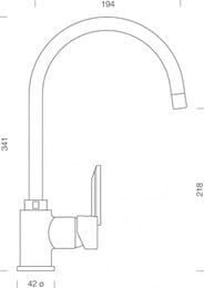 Смеситель для мойки SCHOCK SIMI с поворотным изливом 194мм, цвета Сristalite+/хром