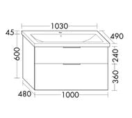 ����� � ��������� Burgbad Eqio 1030�490�645 ���������, 2 �����, ����� SEYQ103F2010C001