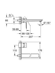 ��������� Grohe Lineare New 23444001 ��� �����������, �� 2 ���������, ������� �����, ����