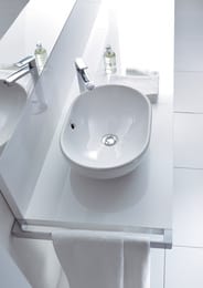 Раковина DURAVIT FOSTER 033550 495х350х165 без площадки под смеситель, перелив, крепление 0335500000