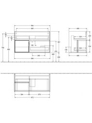 Тумба под умывальник Villeroy & Boch Finion (996х498х591) 2 ящика, подсветка, gold matt F030HFGF — изображение 2