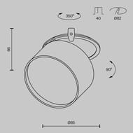 ������������ ���������� Maytoni Onda (����) DL024-12W-DTW-B, 12��, 120�, IP20, ������