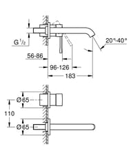 ��������� Grohe Essence+ 19408DA1 ��� �����������, �� 2 ���������, ������� �����, ������ �����