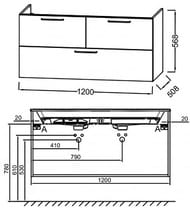 ����� ��� �������� Jacob Delafon Odeon Rive Gauche 120��, ��� �����/����� ������ EB2545-R9-E52