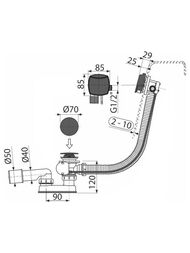 ����� ��� ����� Alcaplast A564BLACK � �������� ���� ����� �������, ����� 57��, ������ �������