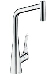 Смеситель Hansgrohe Metris M71 для кухни 320мм вытяжной излив 2 типа струи хром 14820000 — миниатюра 1