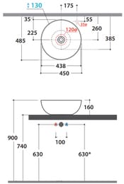 �������� Globo T-EDGE (450�160) ���������, ��� ��������� ��� ���������, ����� B6T45BI