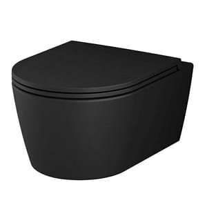 Подвесной унитаз AM.PM Func FlashClean 490х360х340 безободковый, сиденье, черный мат. C8F1700MBSC