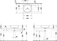 Раковина DURAVIT STARCK 1 530х165 без площадки под смеситель, перелив, крепление 0447530000