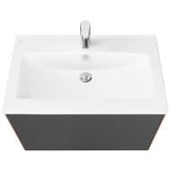 Тумба под раковину AQUATON Сохо 75 1A258101AJA00 734x455x482 подвесная, 2 ящ., графит/дуб веллингтон