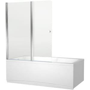 Шторка на прямоугольную ванну AQUANET Alfa 4 (122х140) прозрачное стекло/профиль хром 196049