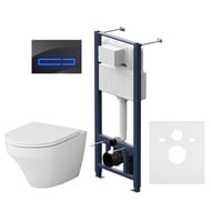 Комплект инсталляции AM.PM клавиша Touch Pro черная + унитаз Inspire FlashClean сиденье микролифт IS450A38.501700