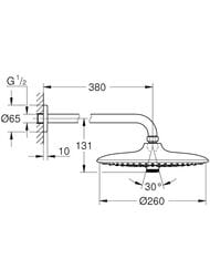 ������� ��� Grohe Euphoria 26458000 ����, 260��, 3 ������ �����, ��������� 380��, ����
