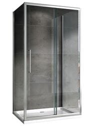 Душевое ограждение ABBER Schwarzer Diamant AG30110H-S75-S75 (1100х750x1950) П-обр., прозрачное/хром — изображение 7