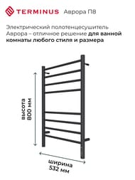 ����������������� TERMINUS ������ �8 (�� 532x800) �������������, ���������� ������, Ral 9005 ������ �������