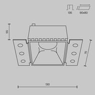 ������������ ���������� Maytoni Share (����) DL051-01-GU10-SQ-WMG, 10��, IP20, �����