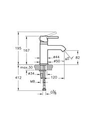 ��������� ��� �������� Vitra Minimax S �������������, ������ ����� 82��, ����: ����  A41984EXP
