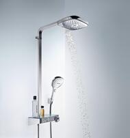 Душевая система Hansgrohe Raindance Select E 300 3jet Showerpipe с термостатом,хром 27127000